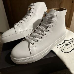 NEW In Box Thursday Boot Co White Nappa Leather Premier High Top shoes size 9.5
